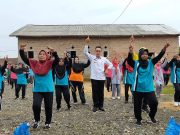 Bupati Lamtim Senam Bersama Warga Waway Karya Lamtim