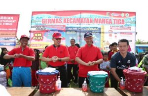 Bupati Lamtim Hadiri Acara Germas Di Desa Tanjung Harapan Kecamatan Marga Tiga