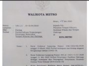 Disporapar Kota Metro Tetap Jalankan Surat Walikota Metro No. 130/20/D – 16.04/2020