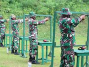Dandim 0411/LT, Letkol Inf Andri Hadiyanto, M.Han Ikuti Latihan Menembak Bersama Anggotanya