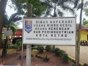 Dinas Koperasi, UMKM dan Perindustrian Kota Metro Kena Refocusing 1 Milyar Lebih