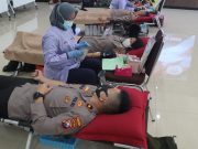 Sambut HUT Bhayangkara, Polres Gresik Donor Darah