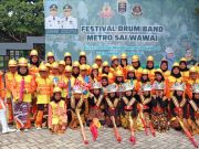 SD N 6 Metro Barat Ikuti Acara Festival Drum Band Metro Sai Wawai Tahun 2023