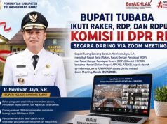 Pemkab Tubaba Dukung Penguatan Fiskal Daerah, Bupati Ikuti Raker Komisi II DPR RI Secara Daring