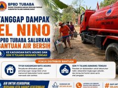 Tanggap Dampak El Nino, BPBD Tubaba Salurkan Bantuan Air Bersih