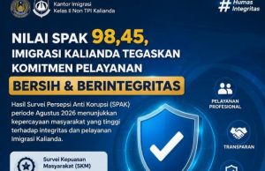 Nilai SPAK 98,45, Imigrasi Kalianda Tegaskan Komitmen Pelayanan Bersih dan Berintegritas