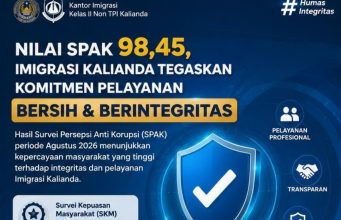 Nilai SPAK 98,45, Imigrasi Kalianda Tegaskan Komitmen Pelayanan Bersih dan Berintegritas